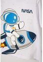Conjunto De La Nasa Con Pantalón Corto Blanco Y Azul Para Niño 2T A 5T 4T de NASA