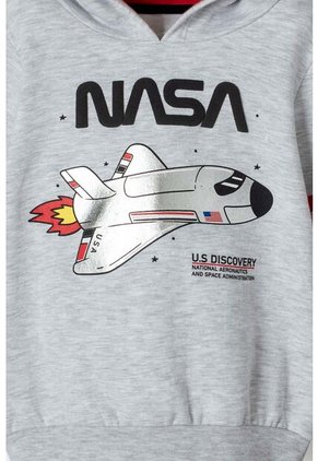 Buzo De La Nasa Con Capucha Gris Para Niño 2T A 5T 2T