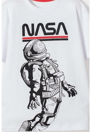 Camiseta De La Nasa Manga Corta Blanco Para Niño 14