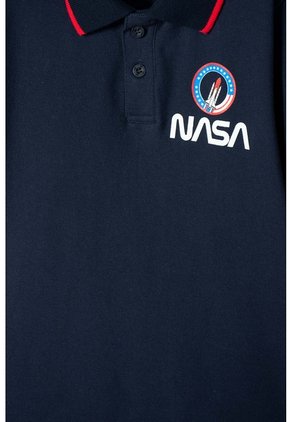 Camiseta De La Nasa Tipo Polo Azul Para Niño 6