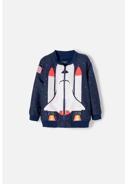 Chaqueta De La Nasa Con Cierre Azul Para Niño 2T A 5T 3T