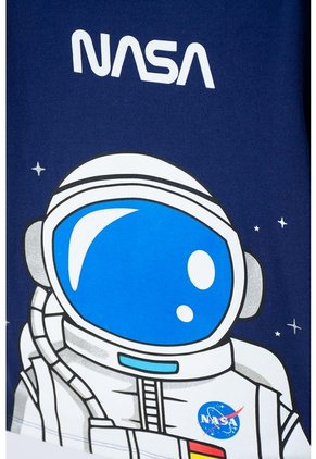 Camiseta De Nasa Manga Corta Azul Para Niño 2T A 5T 4T