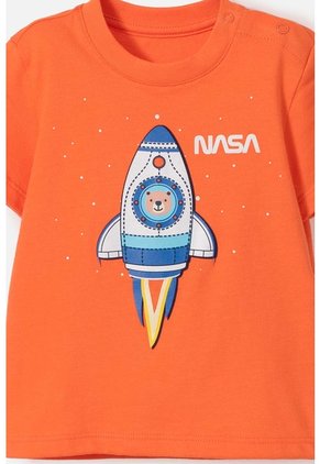 Conjunto De La Nasa Con Pantalón Largo Naranja Y Azul Para Bebé Niño 12-18