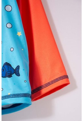 Conjunto De Baño De La Nasa Azul Y Naranja Para Bebé Niño 9-12