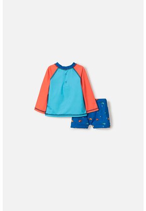 Conjunto De Baño De La Nasa Azul Y Naranja Para Bebé Niño 9-12