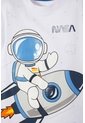 Conjunto De La Nasa Con Pantalón Largo Blanco Y Azul Para Niño 2T A 5T 3T de NASA