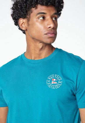 Camiseta Azul Petróleo-Rojo-Blanco Nautica