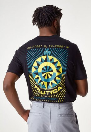 Camiseta Negro-Amarillo-Verde Nautica