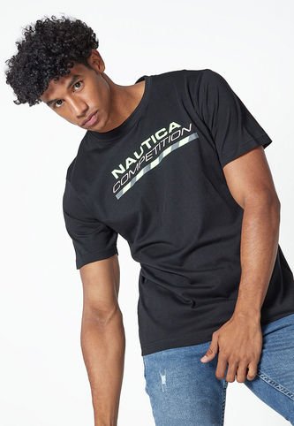 Camiseta Negro-Verde Neón-Blanco Nautica Nautica
