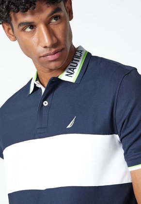 Polo Azul-Blanco-Verde Nautica