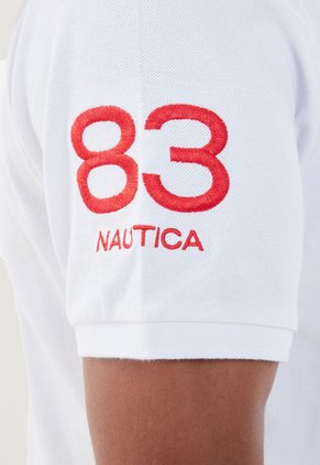 Polo Blanco-Rojo Nautica