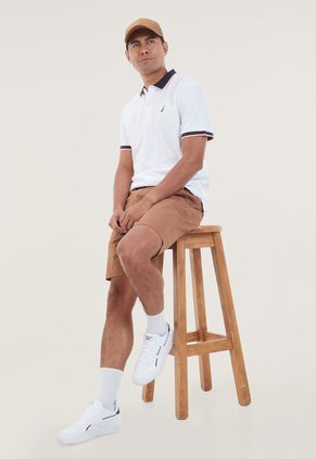 Polo Blanco-Azul-Rojo Nautica