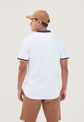 Polo Blanco-Azul-Rojo Nautica