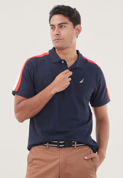 Polo Azul-Rojo-Blanco Nautica