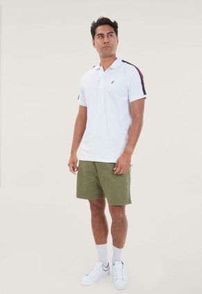 Polo Blanco-Azul-Rojo Nautica