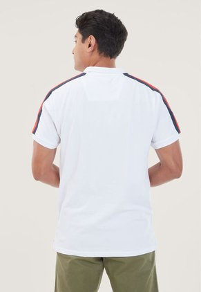 Polo Blanco-Azul-Rojo Nautica