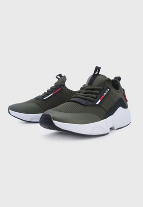 Tenis Lifestyle Verde Oliva-Negro-Blanco Nautica Niro