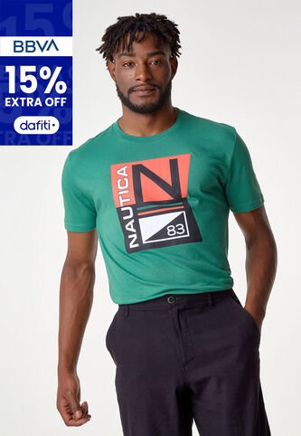 Camiseta Verde-Negro-Rojo Nautica Nautica