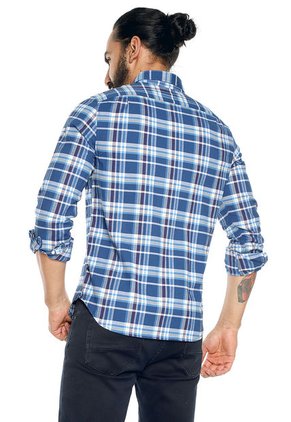 Camisa Azul-Blanca-Amarilla Nautica