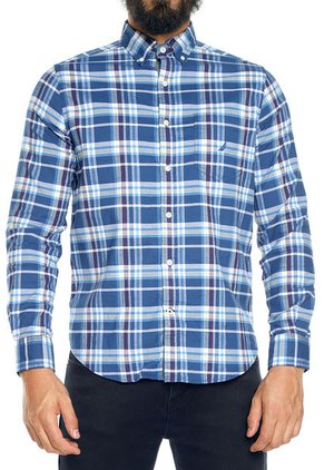 Camisa Azul-Blanca-Amarilla Nautica