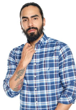 Camisa Azul-Blanca-Amarilla Nautica