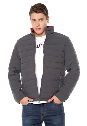 Chaqueta Doble Faz Gris-Rojo Nautica