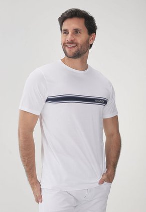 Camiseta Blanco-Azul Navy NAUTICA