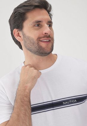 Camiseta Blanco-Azul Navy NAUTICA