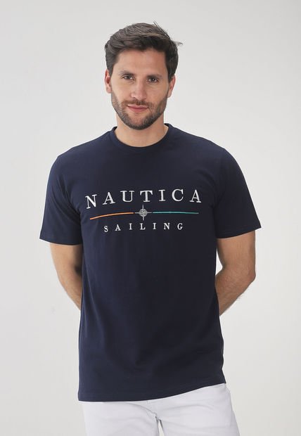 Camiseta Azul Navy-Naranja-Verde NAUTICA