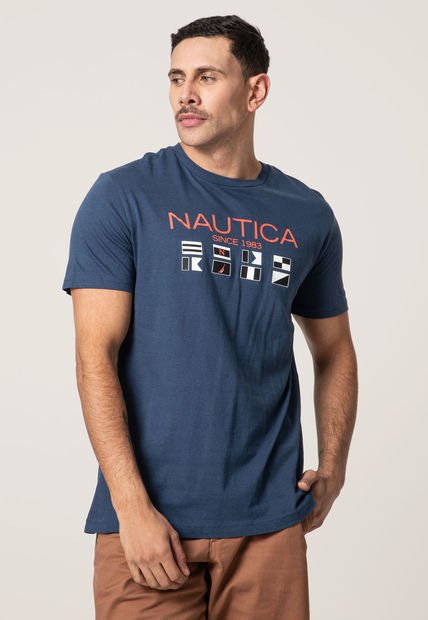 Camiseta Azul-Naranja-Blanco Nautica