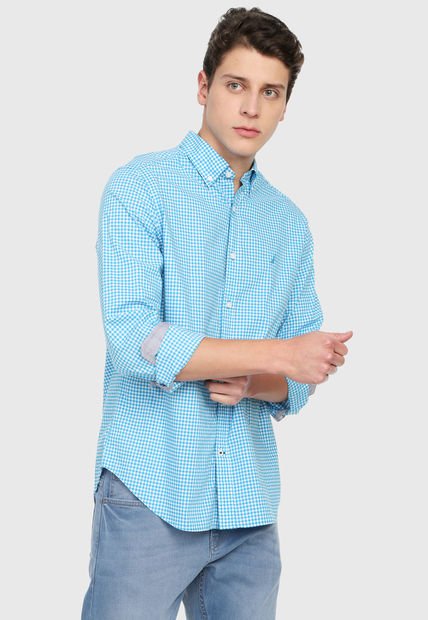 Camisa Azul-Blanco Nautica