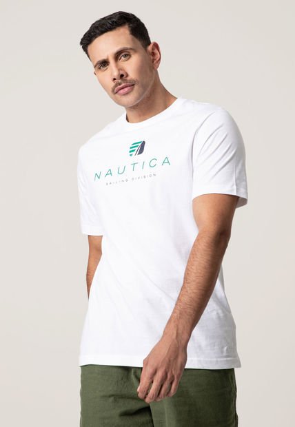 Camiseta Blanco-Verde-Azul Nautica