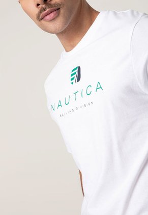 Camiseta Blanco-Verde-Azul Nautica