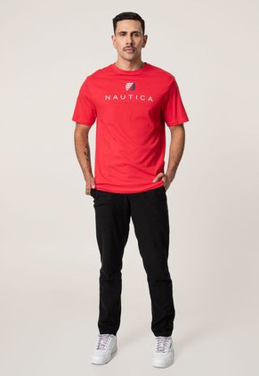 Camiseta Rojo-Azul Navy-Blanco Nautica