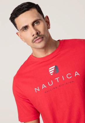Camiseta Rojo-Azul Navy-Blanco Nautica