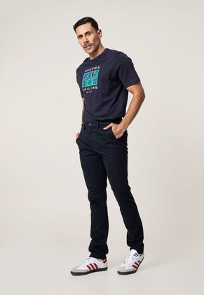 Camiseta Azul Navy-Blanco-Verde Nautica