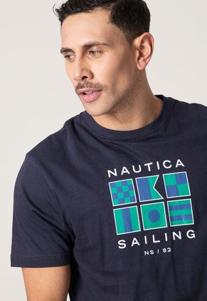 Camiseta Azul Navy-Blanco-Verde Nautica