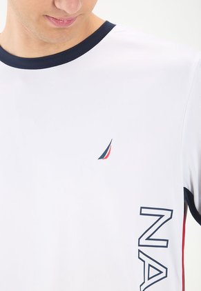 Camiseta Manga Larga Blanco-Azul-Rojo Nautica