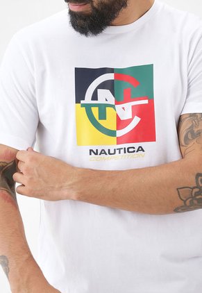 Camiseta Blanco-Verde-Amarillo-Rojo NAUTICA