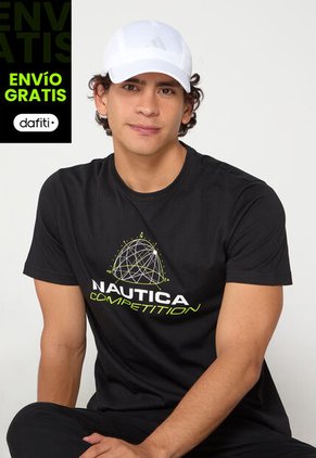 Camiseta Negro-Amarillo Neón Nautica