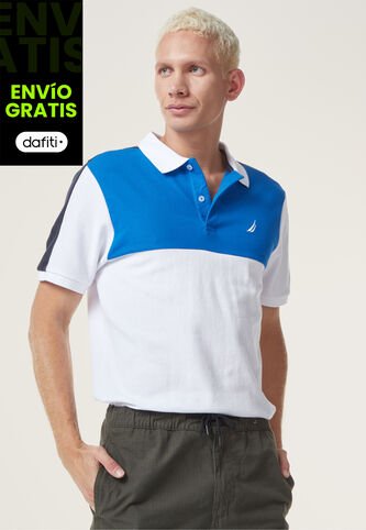 Polo Blanco-Azul Royal-Azul Navy Nautica Nautica