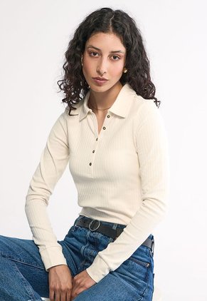 Polo Manga Larga NAUTICA Beige