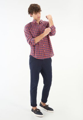 Camisa Rojo-Azul Nautica