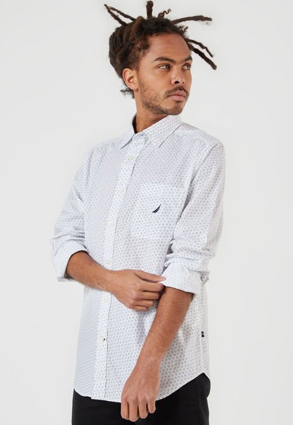 Camisa Blanco-Azul Nautica