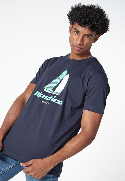 Camiseta Azul-Verde-Blanco Nautica