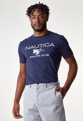 Camiseta Azul-Blanco Nautica