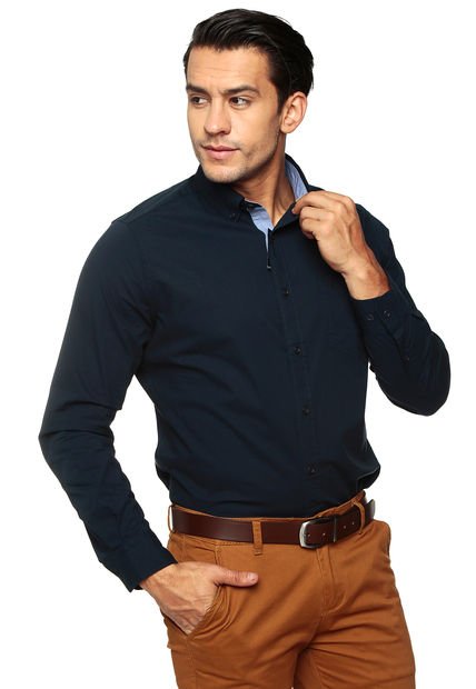 Camisa Azul Oscuro Nautica