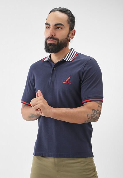Polo Azul-Rojo-Blanco NAUTICA