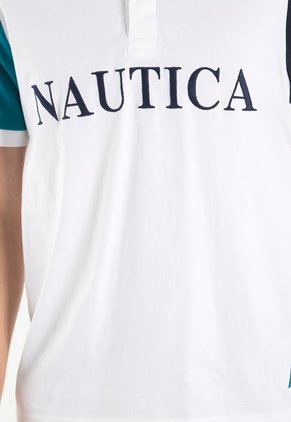 Polo Blanco-Navy-Azul Petróleo Nautica