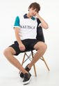 Polo Blanco-Navy-Azul Petróleo Nautica de Nautica